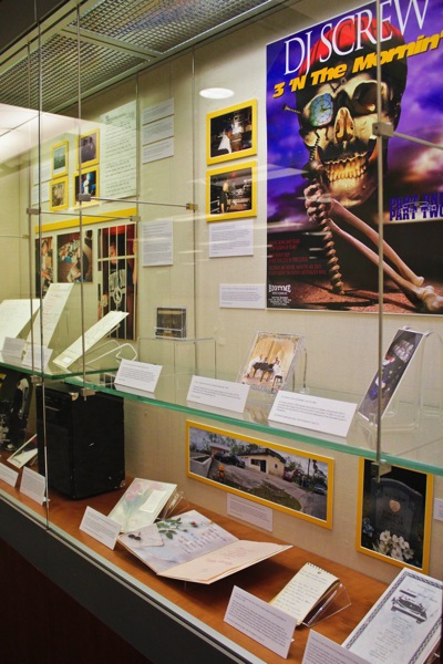 The “DJ Screw and the Rise of Houston Hip Hop” exhibit is concealed behind a glass display in the back of the M.D. Anderson Memorial Library. The relics contain the history of Houston’s hip-hop culture and music scene.   |  Emily Chambers/The Daily Cougar