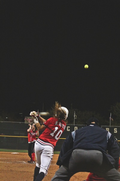 Sophomore catcher Haley Outon clubbed two home runs in the Cougars three-game sweep over UTEP. UH slugged six home runs for the series, outscoring UTEP 28-6. In their opening Conference USA series against Marshall, theCougars were held to just four runs. |  Hendrick Rosemond/The Daily Cougar