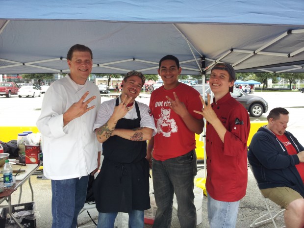 Team UH consisted of members Shelby Gerdan, Grant Keaton, Carlos Ortiz and Jeff Clark. These four chilli experts helped win the 2012 Bayou Bucket trophy at the cook-off on Saturday | Alexandra Doyle/The Daily Cougar