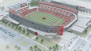 The new stadium will have an east-west orientation as opposed to the north-south orientation of Robertson stadium. The Houston skyline will be visible from most seats in the stadium. | Courtesy of UH Athletics