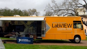 The LabVIEW Campus Tour, which travels across the U.S. and Canada, presents technology for educators, researchers and students. The tour motivates students to do engineering as they explore different design projects programmed with LabVIEW system design software.   |  Shaimaa Eissa/The Daily Cougar 