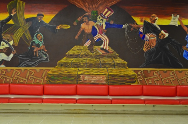 The Chicano Mural, located in the Cougar Den, was created in 1973 by the Mexican-American Youth Organization and depicts the Chicano Movement of the 1960s. | Emily Chambers/The Daily Cougar