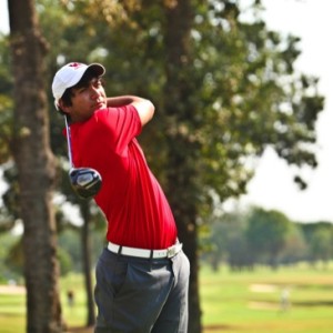 Freshman Roman Robledo is tied for first with Central Florida’s Greg Eason at six-under after shooting scores of 70 and 68 in the first two rounds of the Conference USA Championship. | Courtesy of UH Athletics