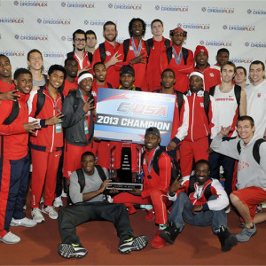 The Houston men's track team won first place in the 2013 C-USA indoor championships | Courtesy of UH Athletics.
