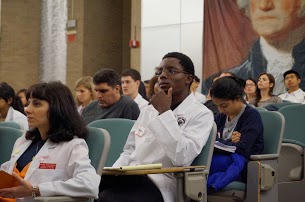 Pharmacy students from UH and Texas Southern University gathered to here panelists discuss the Affordable Care Act.  |  The Daily Cougar/ Tristan Rieckhoff