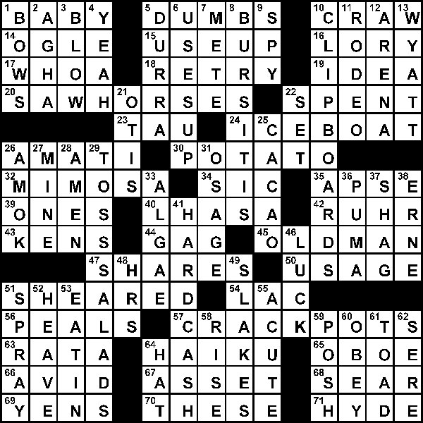 Crossword solution: Feb 25 The Cougar