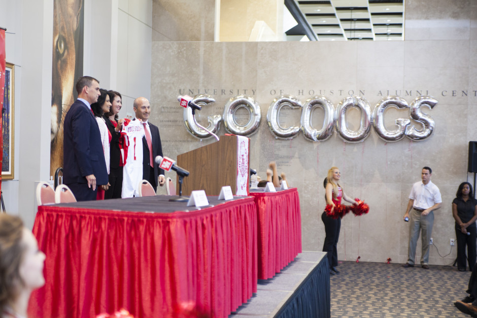 A press conference announcing the name of UH's new football stadium, TDECU Stadium, was held on Tuesday, July 8, 2014 at 2 p.m. in the Athletics and Alumni Center.  |  Jimmy Moreland, The Daily Cougar