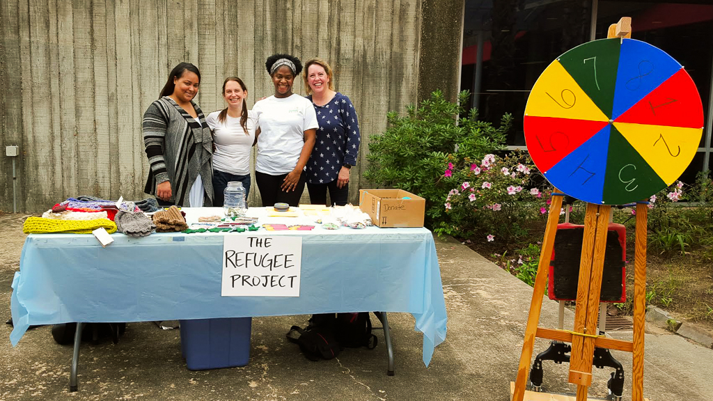 Christi Rose, Katherine Morton, Kimberlee Marshall and Theresa Chrisman continue to strive for $200 in donations to help mothers in need. | Photo by Marissa Persaud.