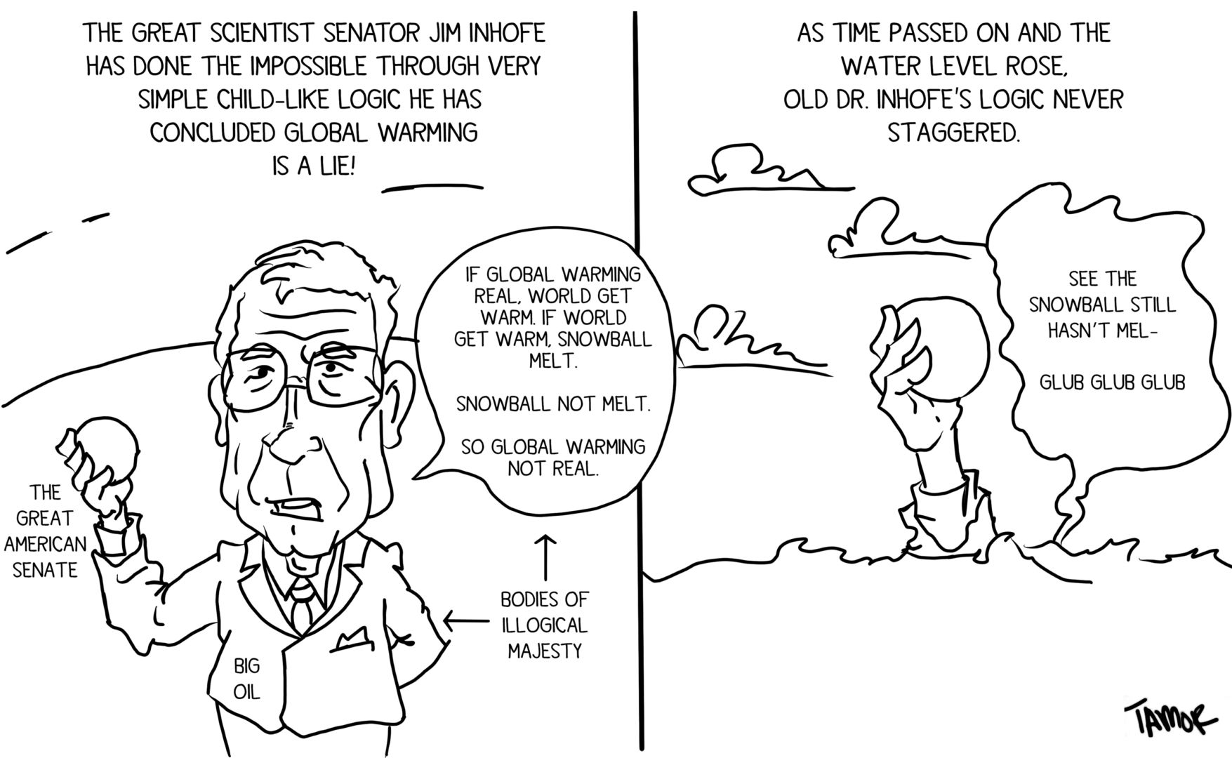 Cartoon: The snowball test proves climate change is a hoax - The Cougar