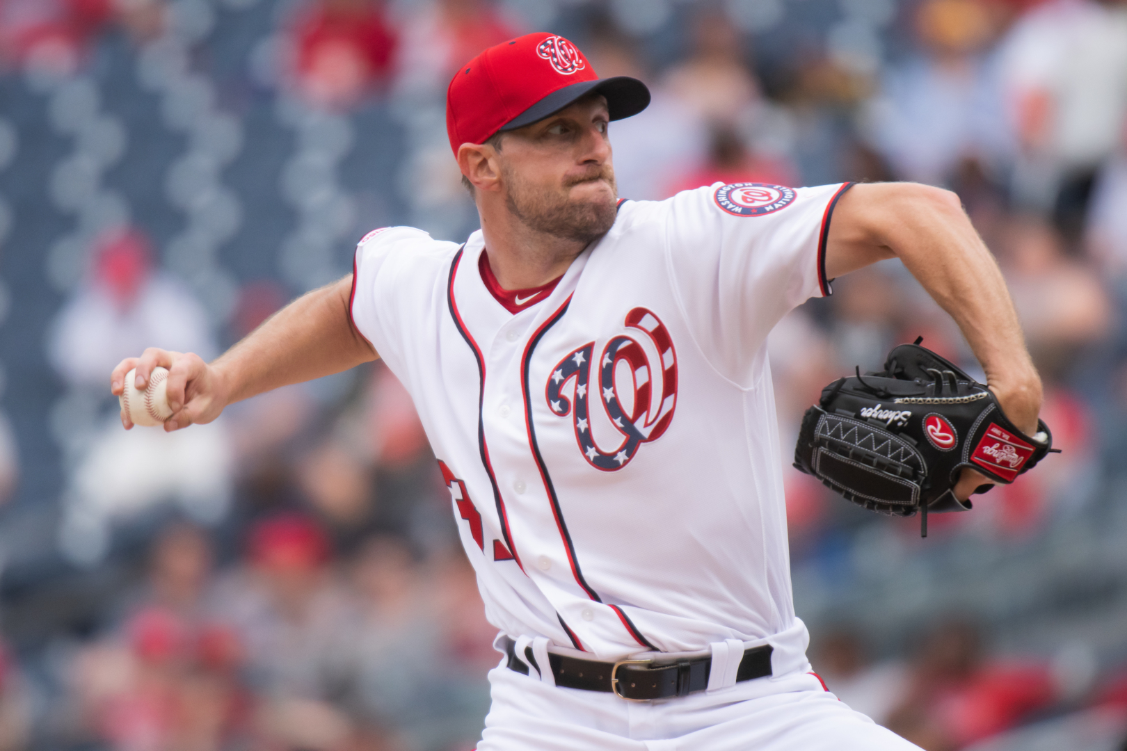 Max Scherzer, the Game 1 starter against the Astros, has been among the most elite pitchers in MLB, tallying a 2.92 ERA and 243 strikeouts in his 27 starts in 2019. | Courtesy of the Washington Nationals Baseball Club