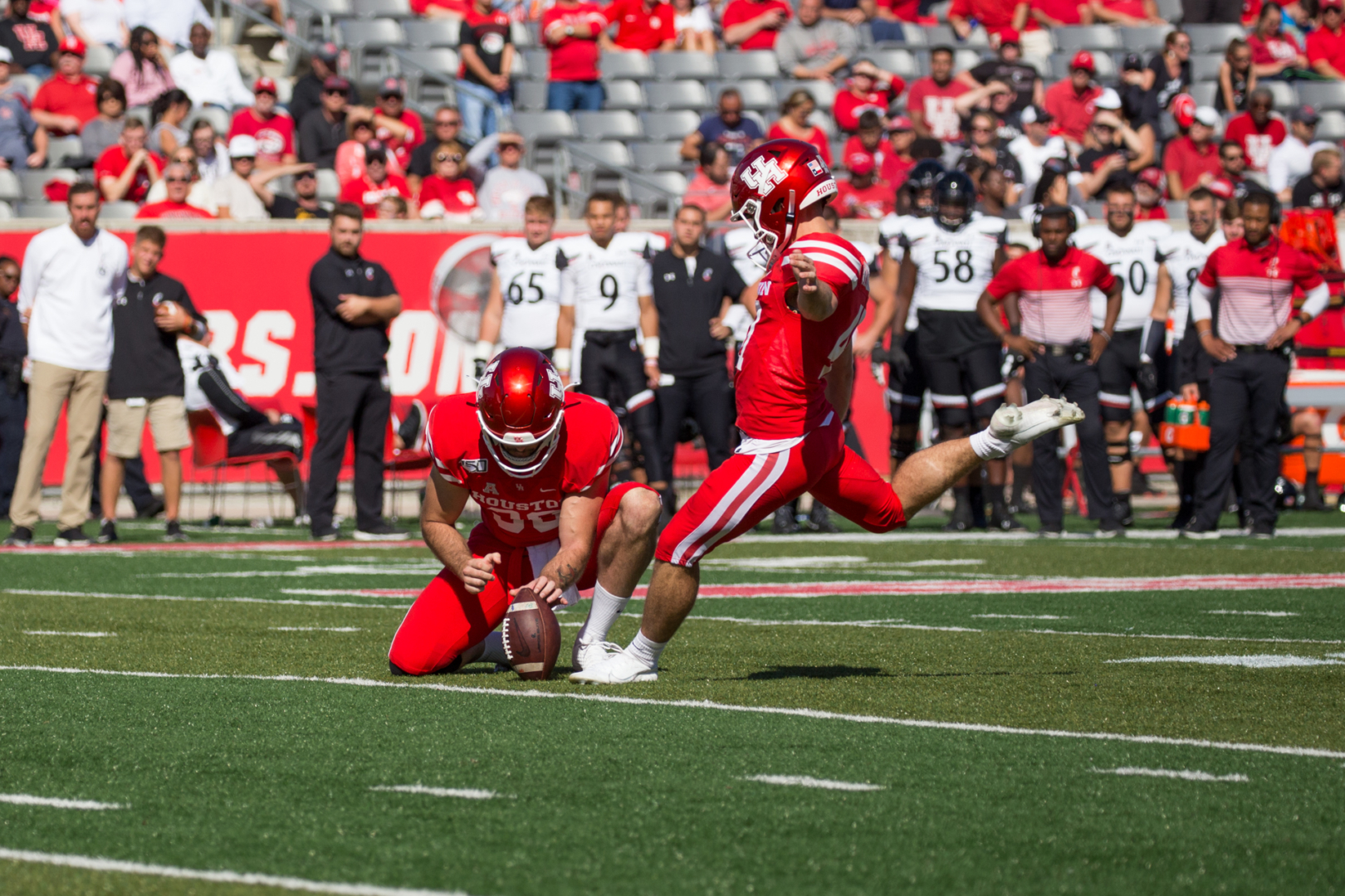 Junior kicker Dalton Witherspoon and Dane Roy both made The Cougar's All-Decade Team after their career years for Houston in 2019. | Trevor Nolley/The Cougar