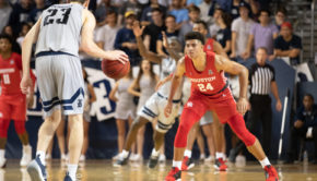 Quentin Grimes, who led Houston with a game-high 26 points against Georgia Tech, focused on defense against Rice. | File Photo