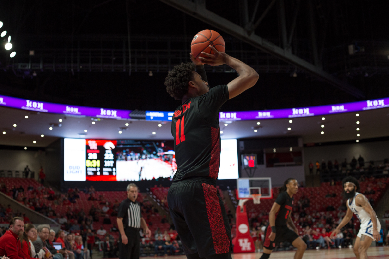 Sophomore guard Nate Hinton scored 17 and pulled down 10 rebounds in the Cougars' 77-57 rout of the UTEP Miners on Thursday night at Fertitta Center. | Trevor Nolley/The Cougar