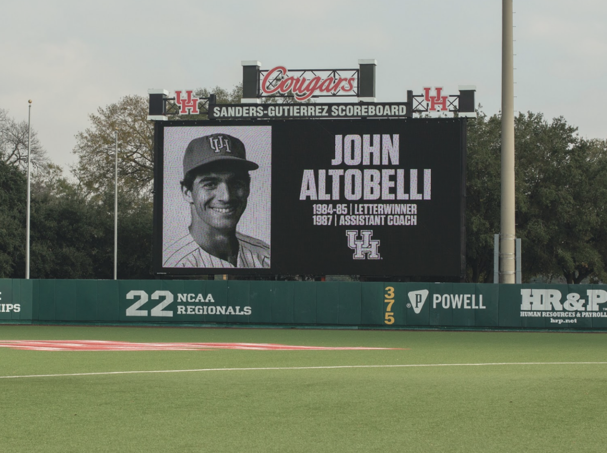 Former captain John Altobelli was honored by UH with a scoreboard tribute after the 56-year-old was killed along with his wife and daughter in a helicopter crash near Los Angeles on Sunday that also claimed the lives of NBA legend Kobe Bryant and five others. | Kathryn Lenihan/The Cougar