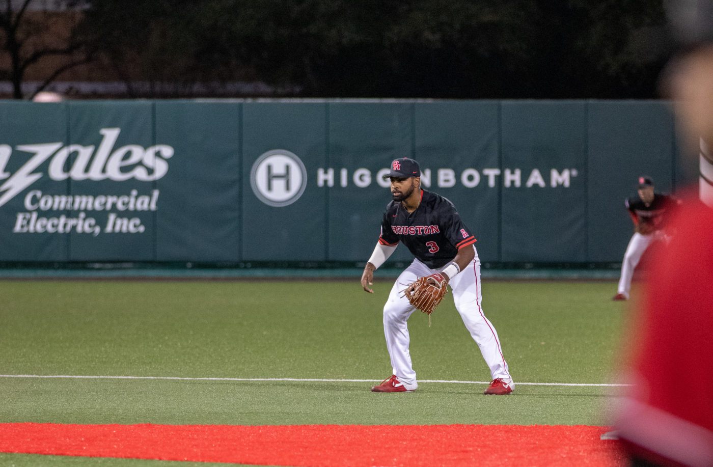 Junior shortstop Kobe Hyland hit for two RBIs in the Cougars’ 12-4 loss to the Texas State Bobcats on Sunday at Schroeder Park. | Jhair Romero/The Cougar