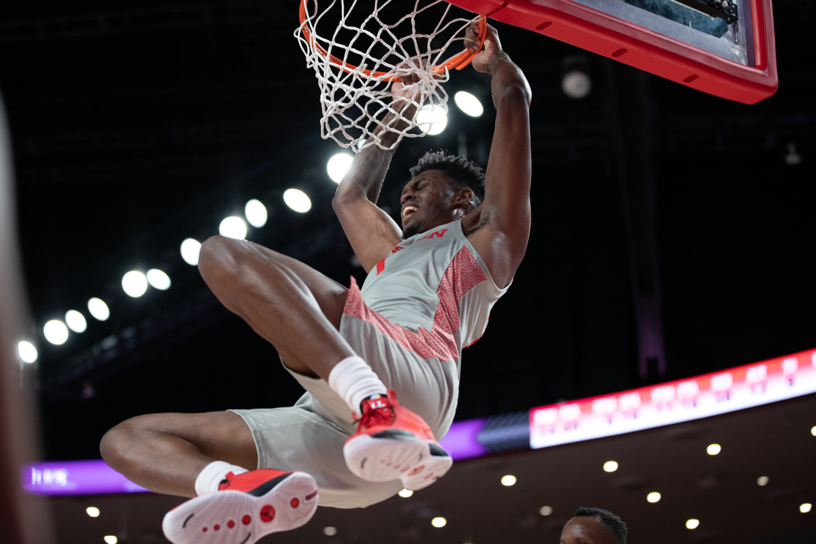 Senior center Chris Harris Jr. had four points and four blocks in Houston's 76-43 rout of Wichita State on Sunday afternoon at the Fertitta Center. | Kathryn Lenihan/The Cougar