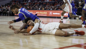 Quentin Grimes had finished in double figures in points in four of the last seven games before his injury. | Kathryn Lenihan/The Cougar