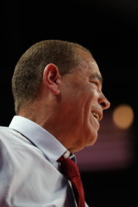 Houston head coach Kelvin Sampson reacted to Eddie Sutton's Hall of Fame induction on Twitter. "Congratulations to one of the best to ever do it," Sampson said. "Well deserved and hard-earned." | Mikol Kindle Jr./The Cougar