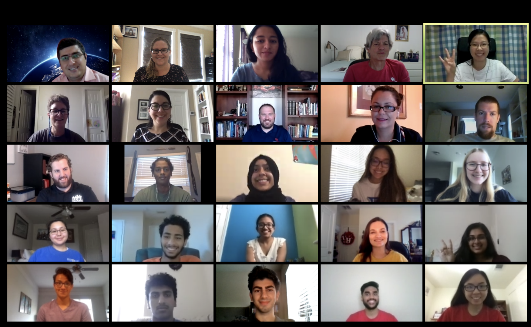 Houston Early Research Experience program participants, faculty and staff have been operating virtually due to the coronavirus pandemic, meeting on Zoom. | Courtesy of Rikki Bettinger