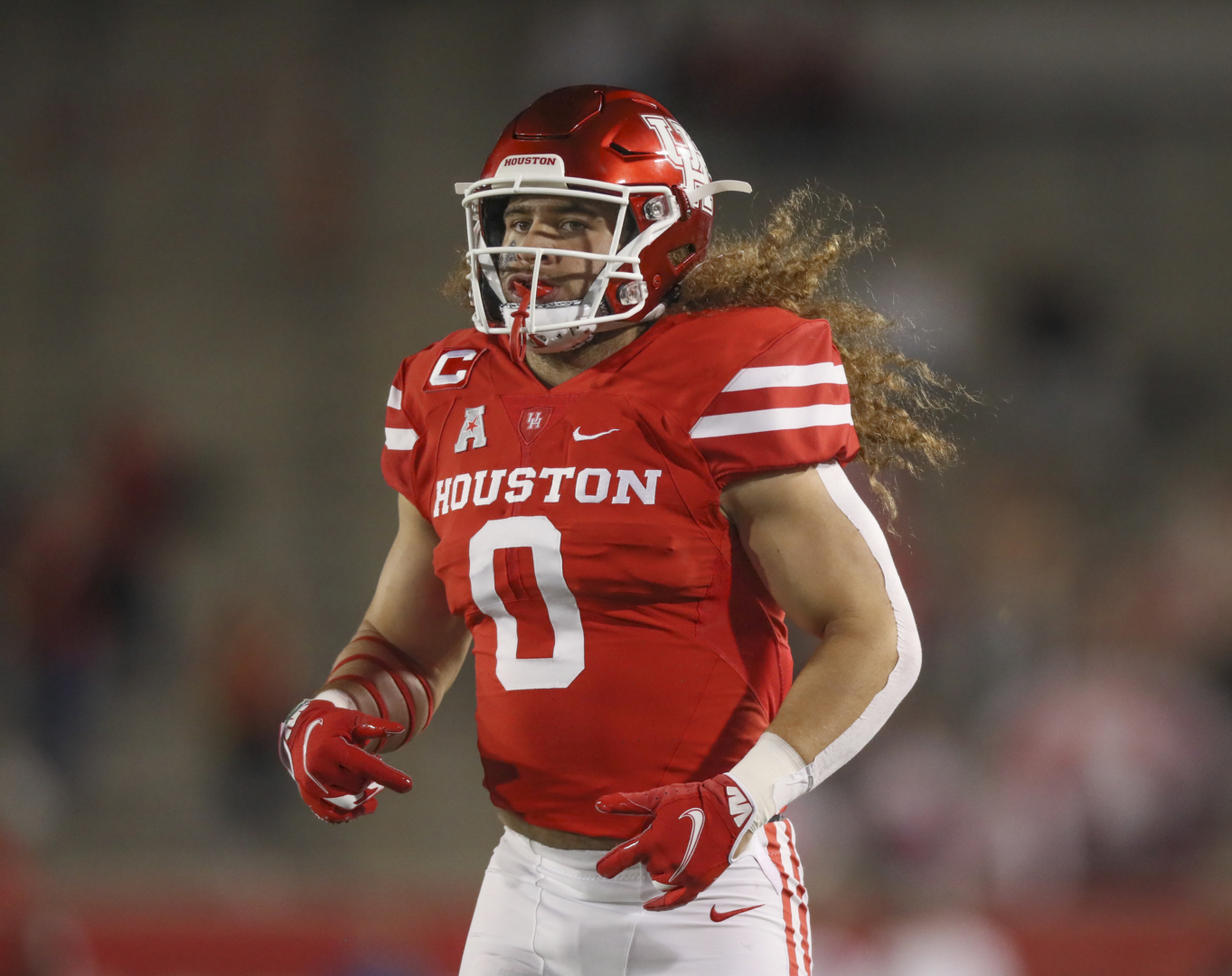 Senior linebacker and captain Grant Stuard takes the field in the Cougars matchup against BYU | Courtesy of UH athletics