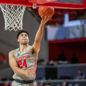 UH men's basketball guard Quentin Grimes scores a layup against Western Kentucky on Thursday night at Fertitta Center. | Andy Yanez/The Cougar