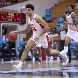 BLOOMINGTON, IN - MARCH 19: Quentin Grimes #24 of the Houston Cougars during the first round of the 2021 NCAA Division I Men’s Basketball Tournament held at Simon Skjodt Assembly Hall on March 19, 2021 in Bloomington, Indiana. (Photo by Ben Solomon/NCAA Photos via Getty Images)*** Local Caption *** Quentin Grimes