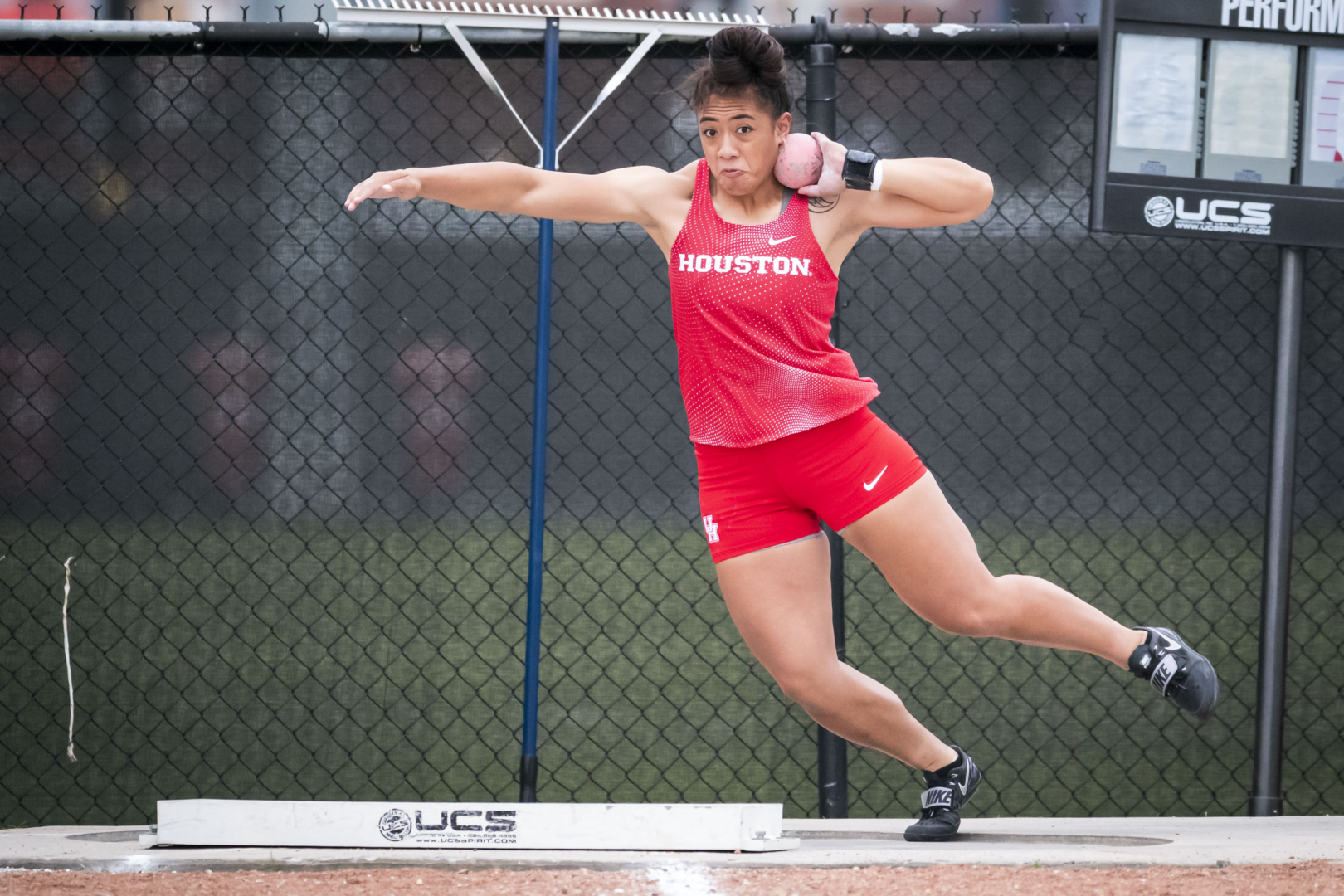 UH track and field junior Nu’uausala Tuilefano broke a 34-year-old program record in the shot put on Saturday. | Courtesy of UH athletics