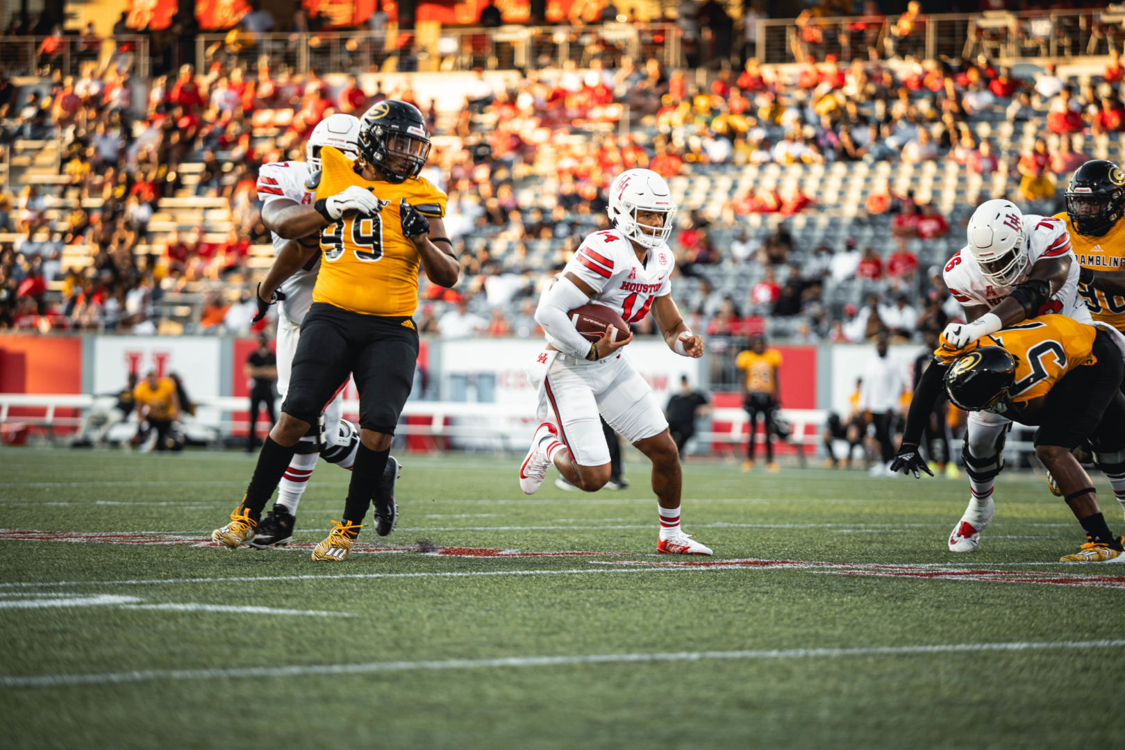 After years of waiting his turn, junior quarterback Ike Ogbogu finally got his turn to show what he can do Saturday night in UH's route of Grambling State. | James Schillinger/The Cougar
