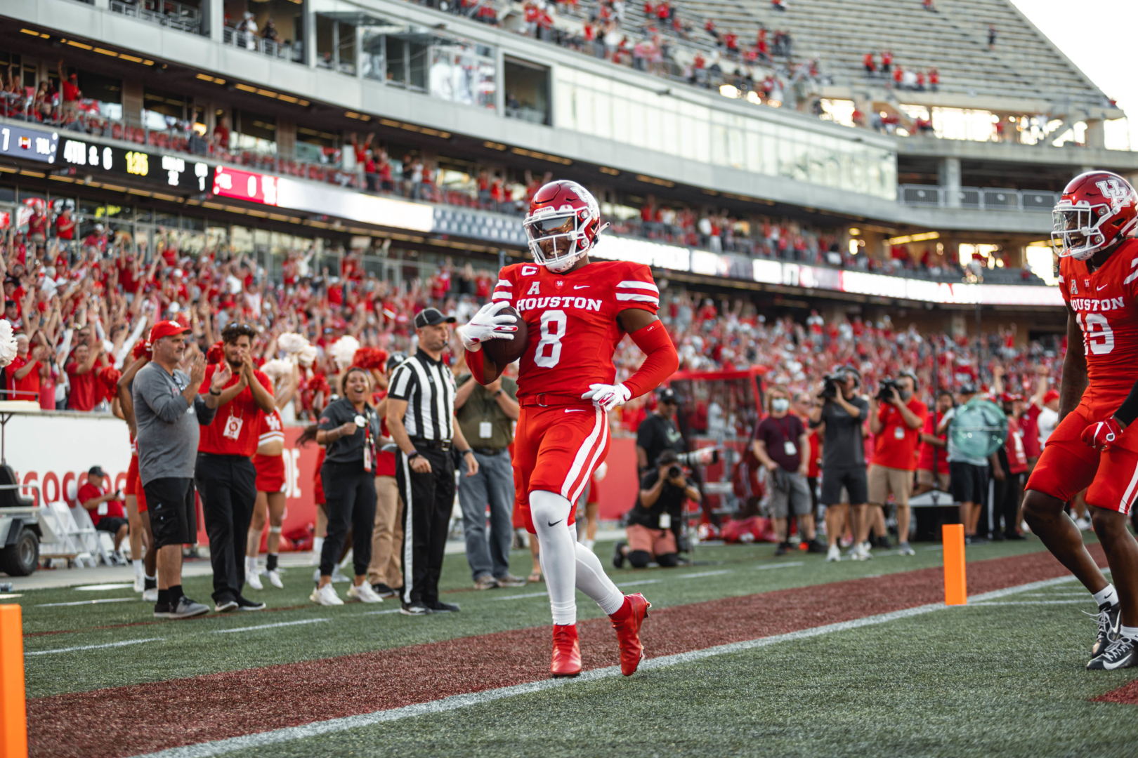 Senior Marcus Jones was all smiles as he returned a punt for a touchdown for the second straight week in UH football's win over Navy. | James Schillinger