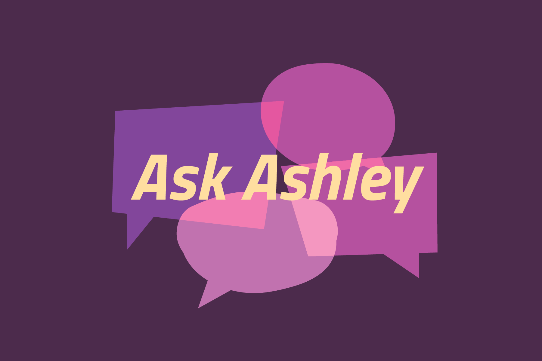 The logo for The Cougar's advice column, Ask Ashley
