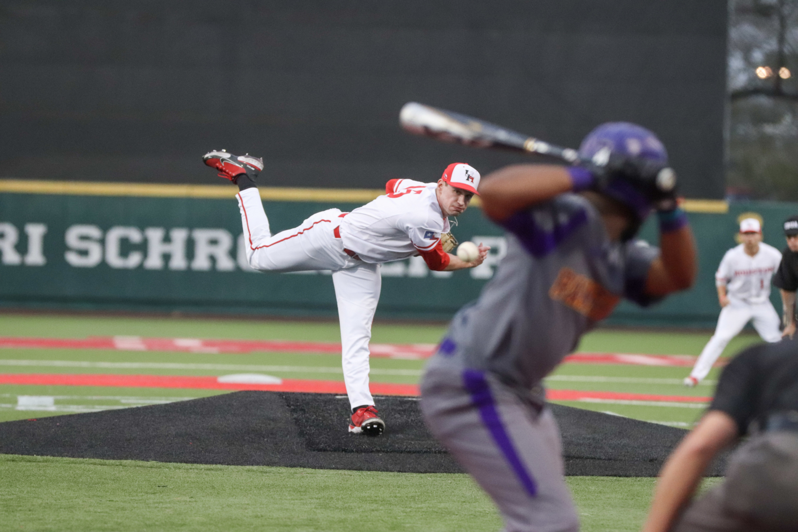 Right-handed pitcher Taylor Parrett struck out four Panthers in two innings of relief in UH baseball's win on Tuesday night at Schroeder Park. | James Mueller/The Cougar