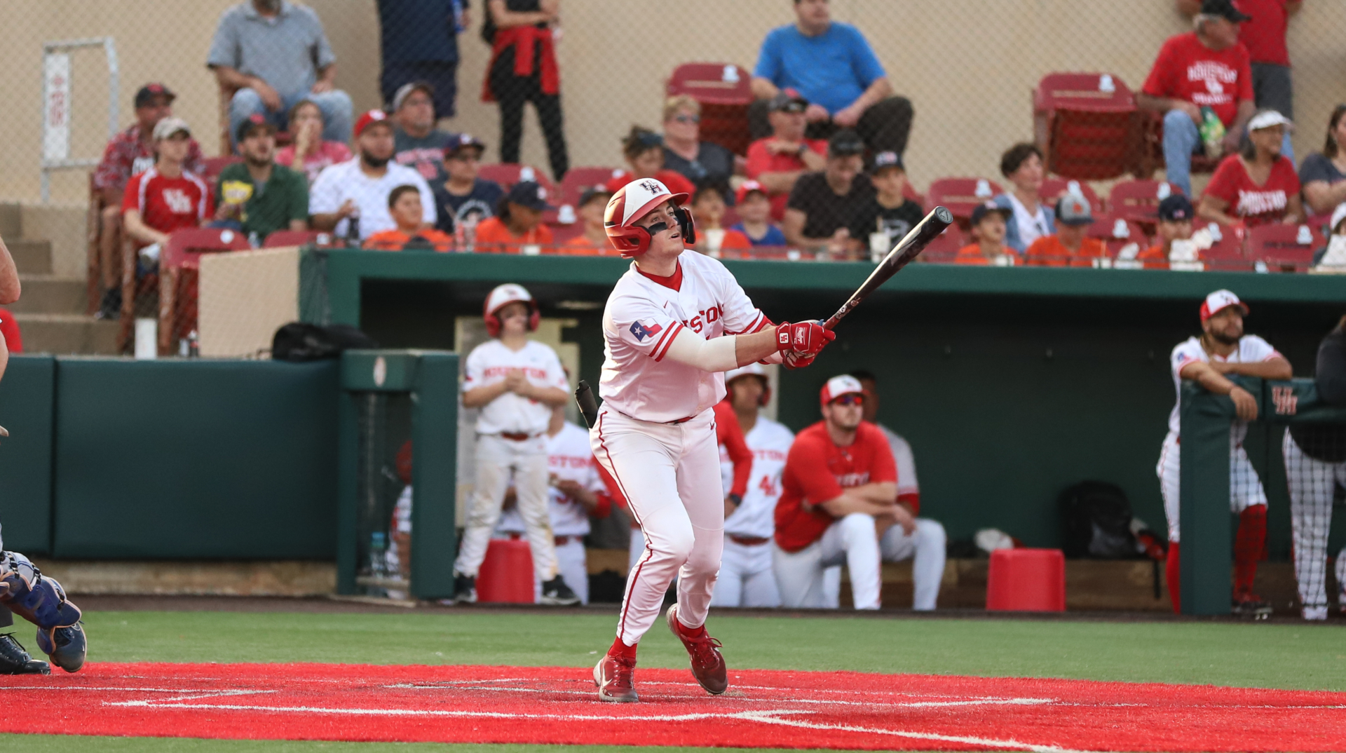 Catcher Anthony Tulimero delivered a walk-off blast on Saturday to lift UH baseball past Memphis. | Sean Thomas/The Cougar