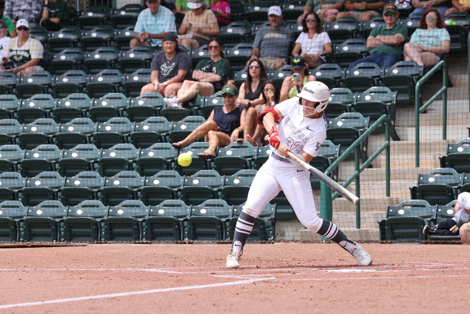 UH softball's Bethany Busch was rersponsible for both of the Cougars' runs on Friday with a two-run shot to right-center in the top of the sixth. | Courtesy of UH athletics