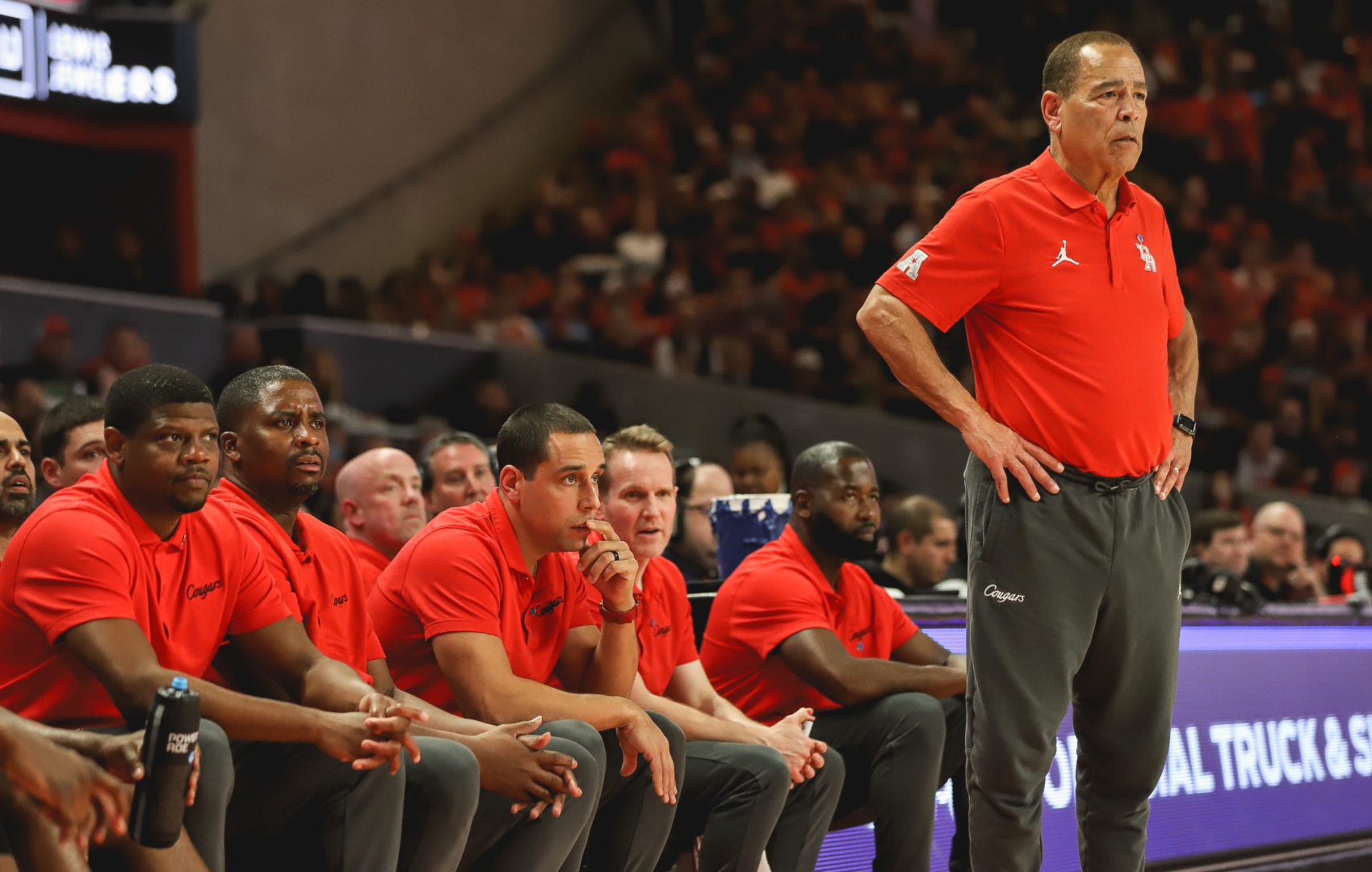 Kelvin Sampson said that UH assistants Hollis Price, Quannas White and Kellen Sampson (pictured left to right) will all make excellent head coaches in the future. | Anh Le/The Cougar