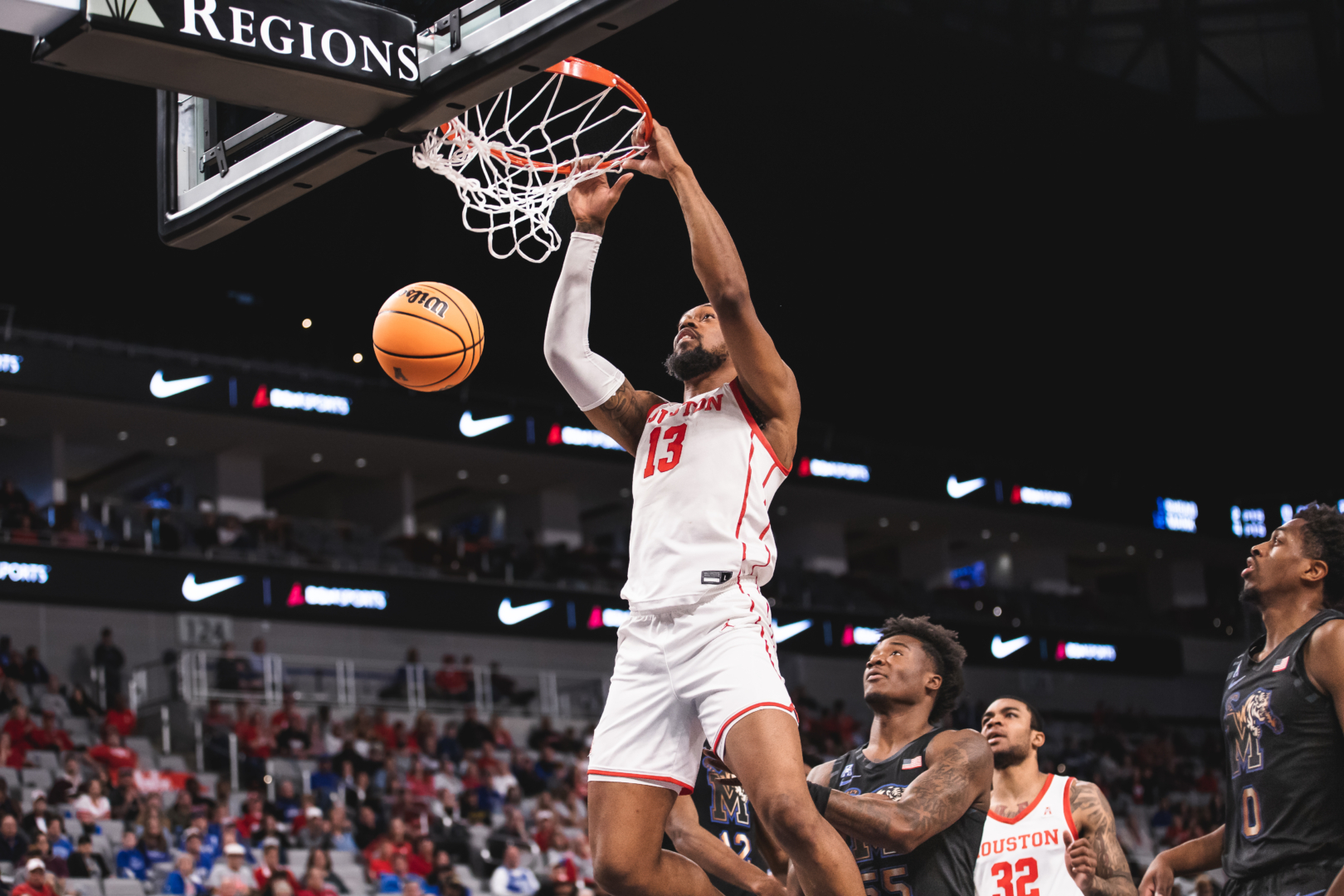 J'Wan Roberts pulled down a career-high 20 rebounds and scored 12 points for his sixth double-double of the season in UH's loss to Memphis in the AAC Tournament championship game. | Sean Thomas/contributor