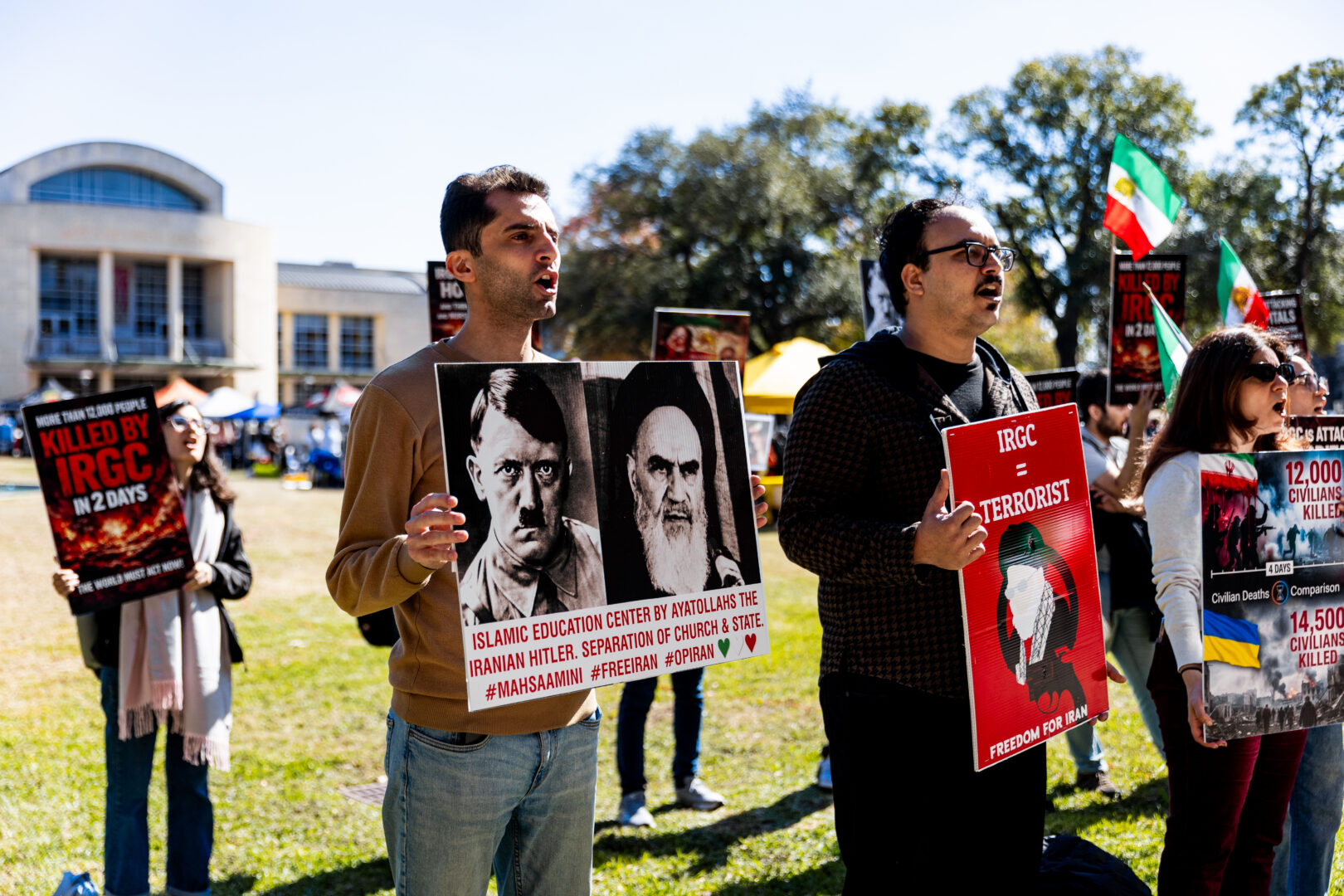 Iranian Community at UH protest deadly crackdown on Iranian demonstrators